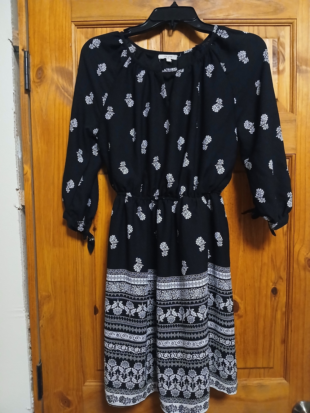 Maurices Black Dress with White Floral Accent